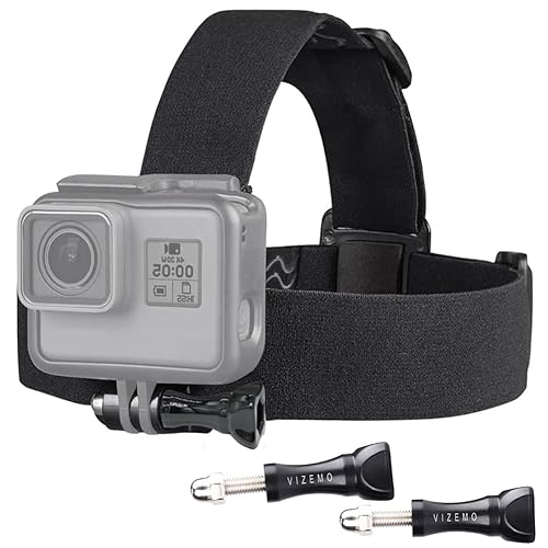 VIZEMO POV Helmet Mount for GoPro Cameras, White, Adjustable
