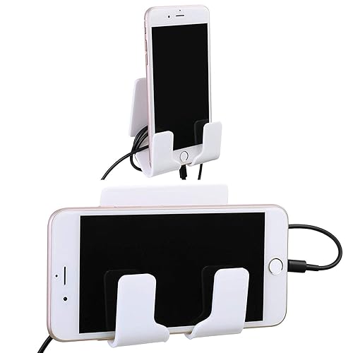 TXEsign Adhesive Wall Phone Holder Mount for Smartphones iPhone External Battery Wall Holder Mount (White)