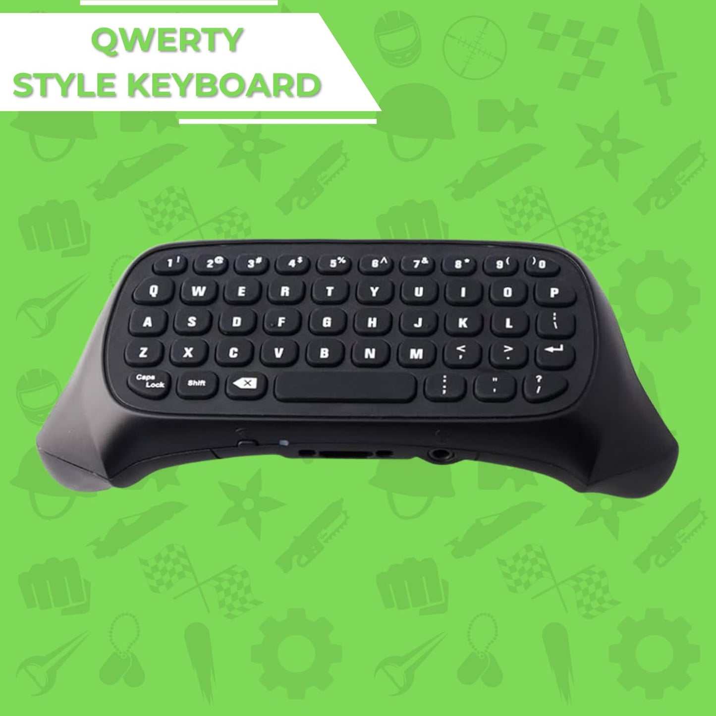 Old Skool Chatpad - Mini Wireless Keyboard with 3.5m Headphone Jack 2.4G Messenger Pad Text Pad compatible with Microsoft Xbox One Controller Black