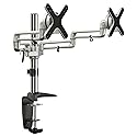 Mount-It! Dual Monitor Mount | Double Monitor Desk Stand | Two Full Motion Arms Fit 2 Computer Screens 17 19 20 21 22 24 27 Inch | VESA Compatible 75