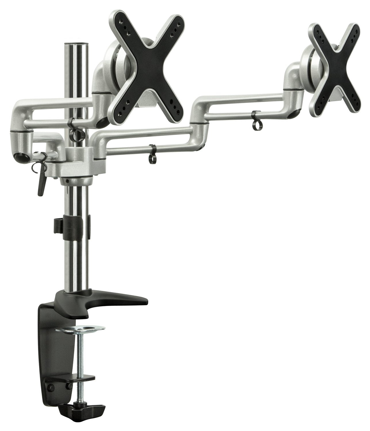Mount-It! Dual Monitor Mount | Double Monitor Desk Stand | Two Full Motion Arms Fit 2 Computer Screens 17 19 20 21 22 24 27 Inch | VESA Compatible 75