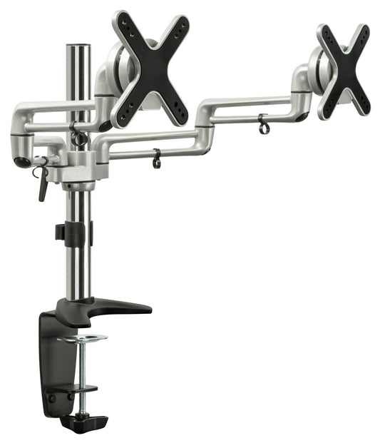 Mount-It! Dual Monitor Mount | Double Monitor Desk Stand | Two Full Motion Arms Fit 2 Computer Screens 17 19 20 21 22 24 27 Inch | VESA Compatible 75