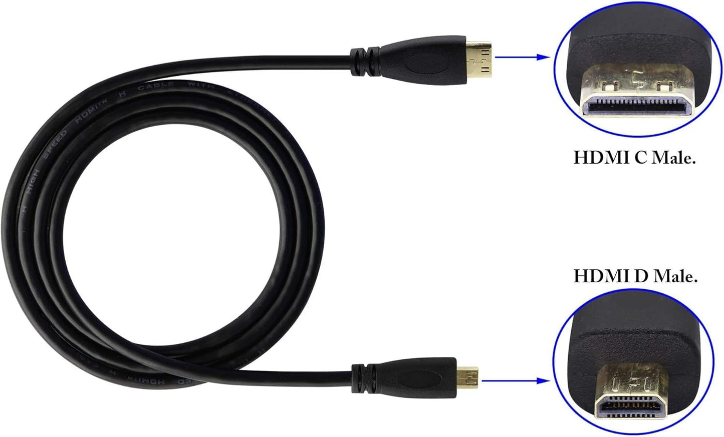zdyCGTime Micro hdmi Socket Male to Mini hdmi Male Converter,high Speed Micro hdmi Cable 4k,Compatible with Digital Cameras, Tablet,Monitors,and Other
