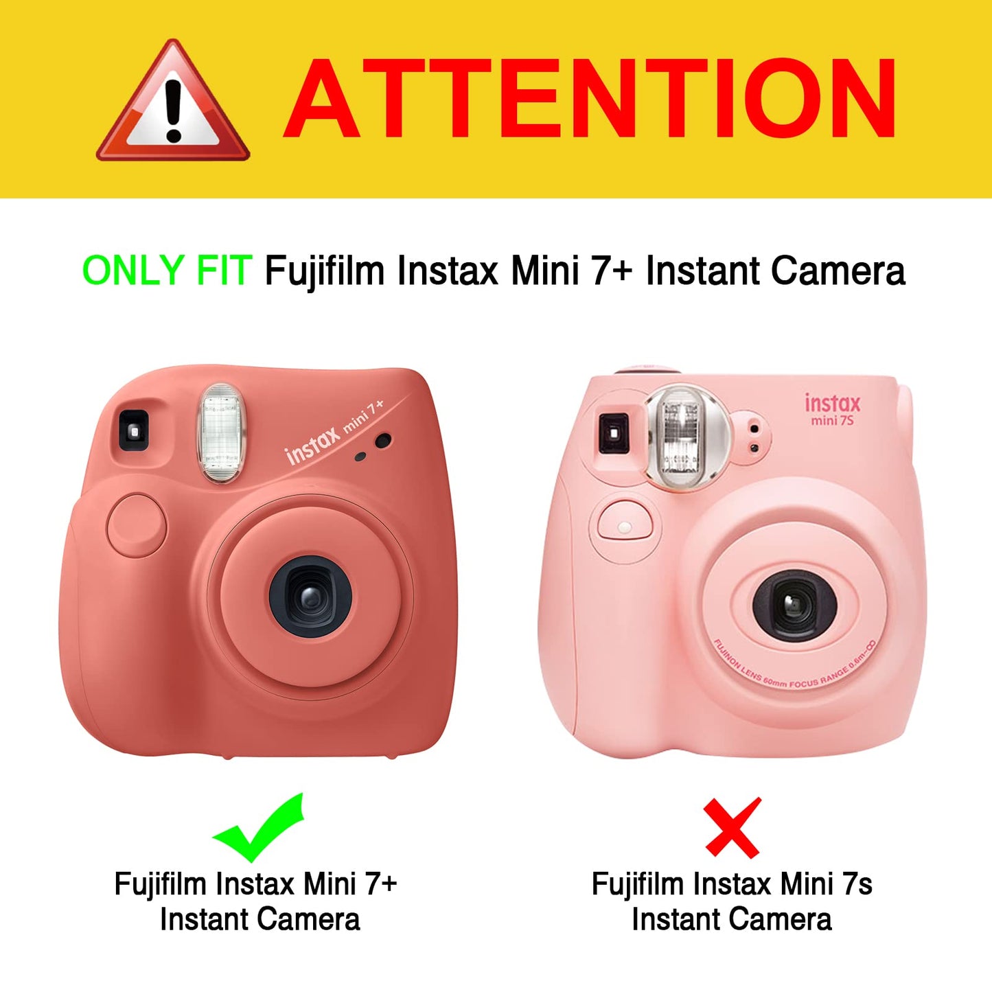Fintie Protective Case for Fujifilm Instax Mini 7+ Instant Camera - Premium Vegan Leather Bag Cover with Removable Adjustable Strap, Glittering Marble