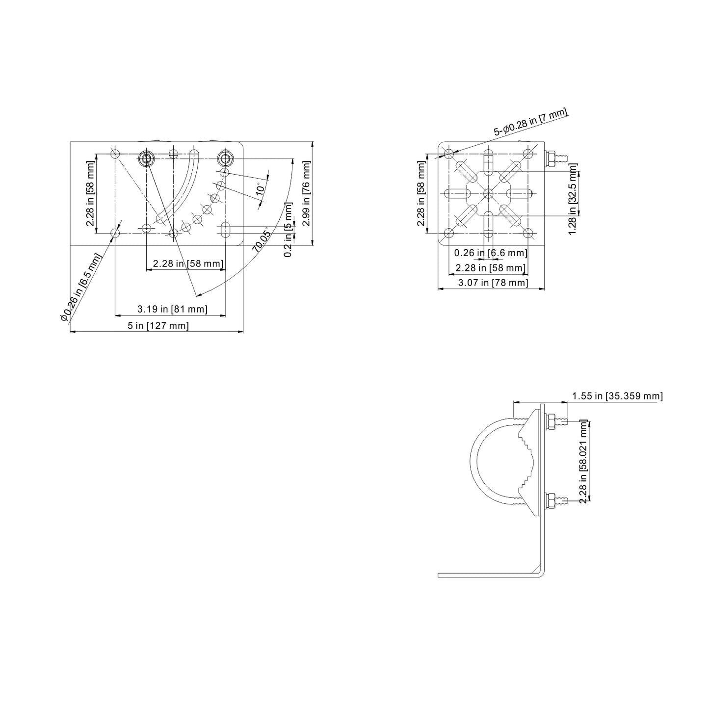 Amazmount Anti Vibration Antenna Mount Hardware Accessories [ Without The Pole ] Mount Pole Holder Antenna Pole Mount Kits