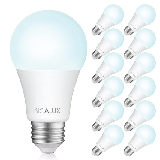 Sigalux LED Light Bulbs 100 Watt Equivalent, A19 Daylight 5000K White Standard Light Bulbs,Non-Dimmable 13W Energy Efficient LED Light Bulbs with E26