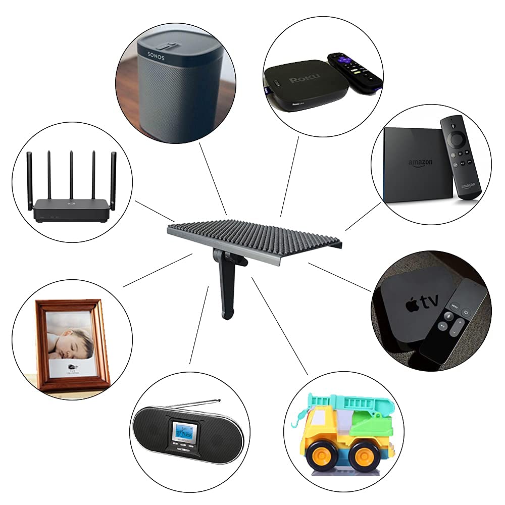 LZKZPY TV Top Shelf Wide Platform Solid Screen Shelf Adjustable Mount Desktop PC Monitor with 8 inch Wide Platform?for Streaming Devices, Media Boxes