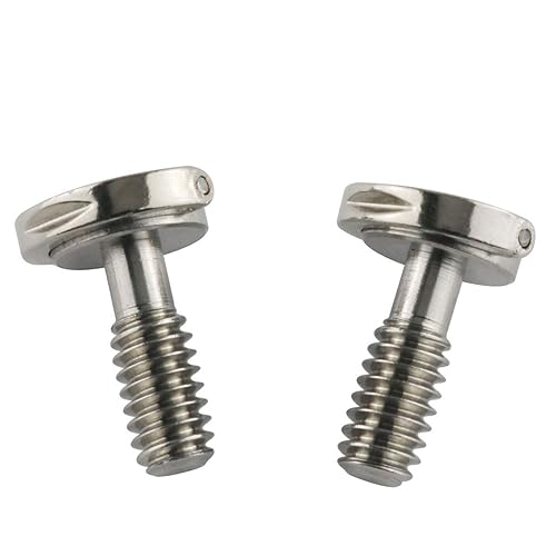 E-outstanding D Ring Hinged Screw 2PCS 1/4-20 Thread D-Ring Stainless Steel Camera Fixing Screws for Camera Tripod Monopod QR Plate 17mm Length
