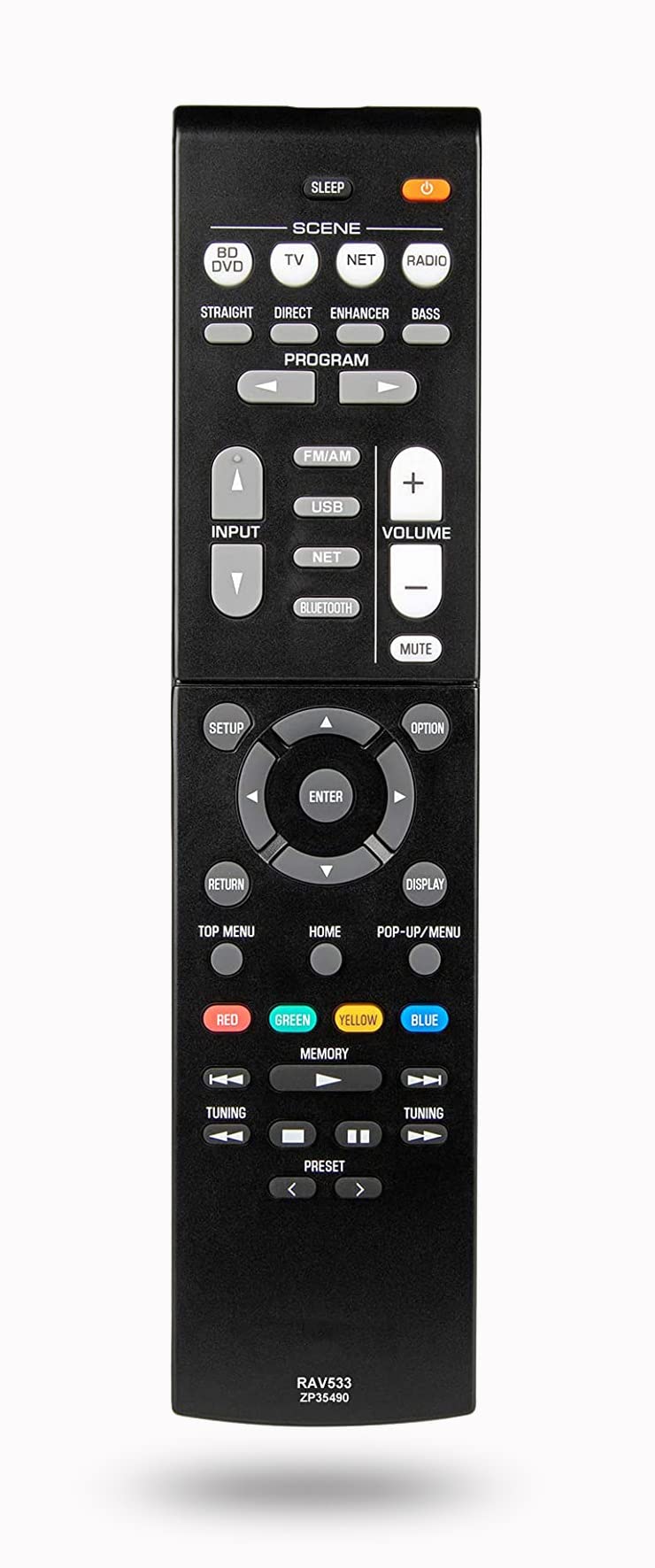 Replacement Remote Control for Yamaha Home Theater Audio Receiver ZP457800 RAV534 RAV531 RAV532 RAV533 RXV581BL RX-V581BL RXV583 HTR-4068 RX-V581