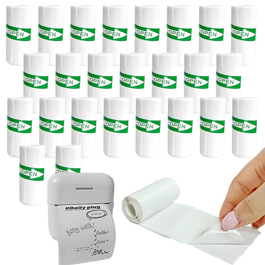 EUDORALIFE 25PCS Mini Printer Paper, Mini Thermal Printer Paper, Thermal Sticker Paper, Mini Thermal Printer Sticker Paper, Ldeal for Photos