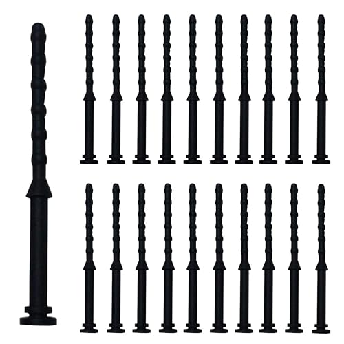 20PCS PC Case Fans Computer Cooling Fan Mount Screws, CPU Fan Mounting Pin Rivet Black Soft Rubber Reducing Noise Anti-Vibration Screws 65mm / 2.56in