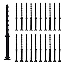 20PCS PC Case Fans Computer Cooling Fan Mount Screws, CPU Fan Mounting Pin Rivet Black Soft Rubber Reducing Noise Anti-Vibration Screws 65mm / 2.56in