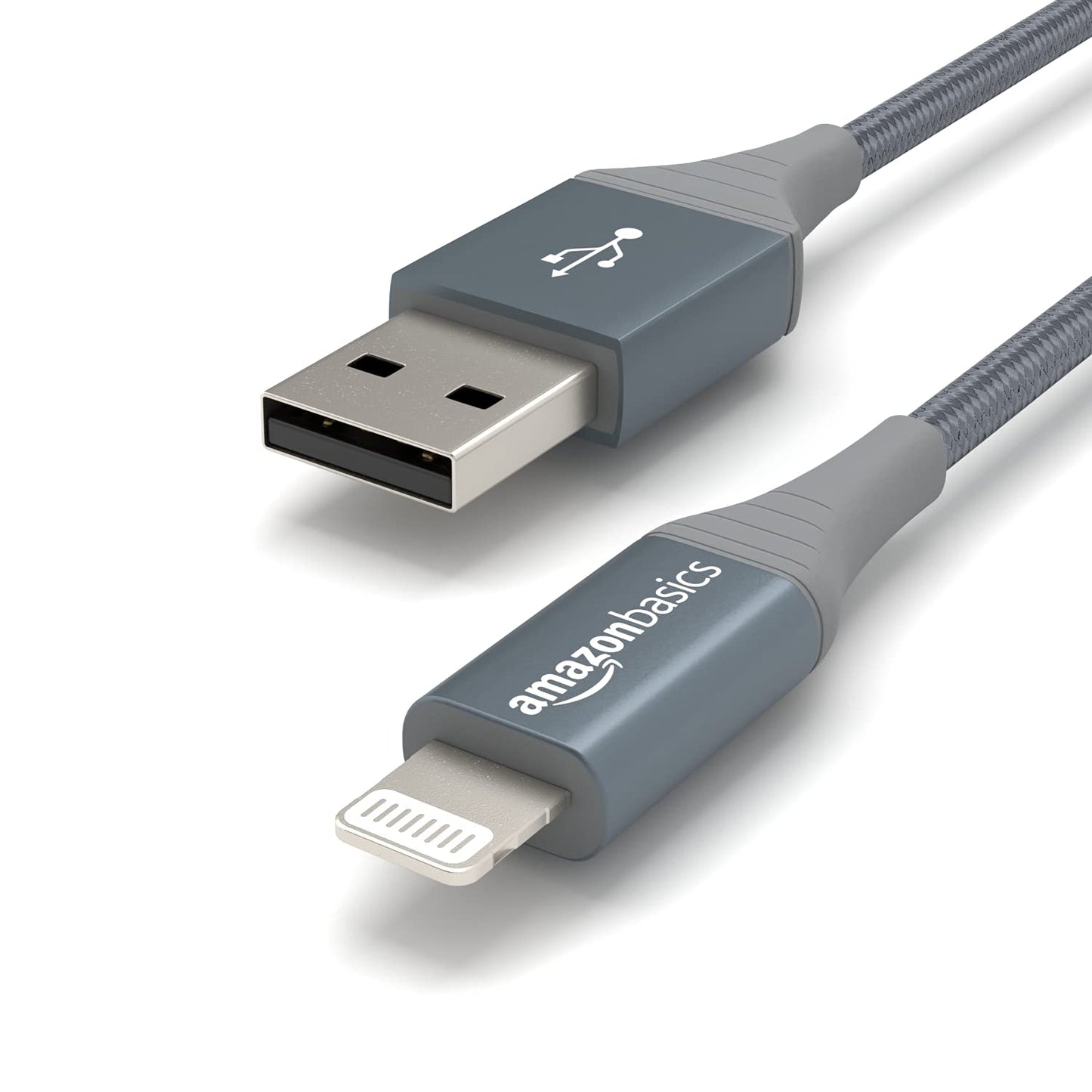 Amazon Basics USB-A to Lightning Charger Cable, Nylon Braided Cord, MFi Certified for Apple iPhone 14 13 12 11 X Xs Pro, Pro Max, Plus, iPad, 10,000…