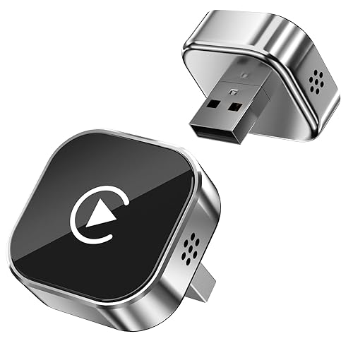 Wireless Car Adapter: Universal Converter, Type-C, PnP, 0 Delay, Req. Built-in (Silver)