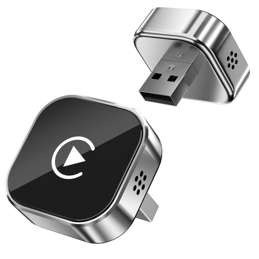 Wireless Car Adapter: Universal Converter, Type-C, PnP, 0 Delay, Req. Built-in (Silver)