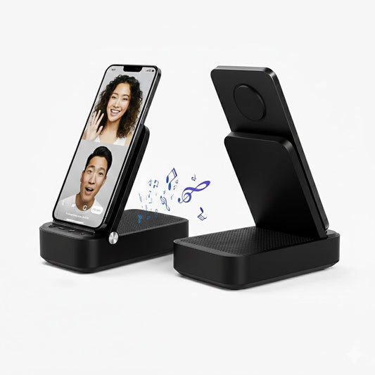 Birthday Gifts for Men,Phone Stand with Wireless Bluetooth Speaker for Home Outdoors,HD Surround Sound Speaker Anti-Slip Base with iPhone/Samsung/iPad
