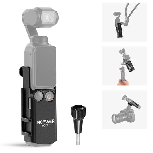 NEEWER BASICS Pocket 3 Extension Mount Adapter Compatible with DJI Osmo Pocket 3 Accessories, Protective Cage Bracket Mic Holder Clamp Stand with Cold