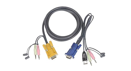 IOGEAR Micro-Lite Bonded All-in-One USB KVM Cable, 10 Feet, G2L5303U