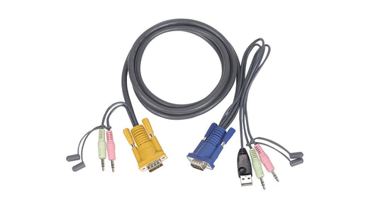 IOGEAR Micro-Lite Bonded All-in-One USB KVM Cable, 10 Feet, G2L5303U