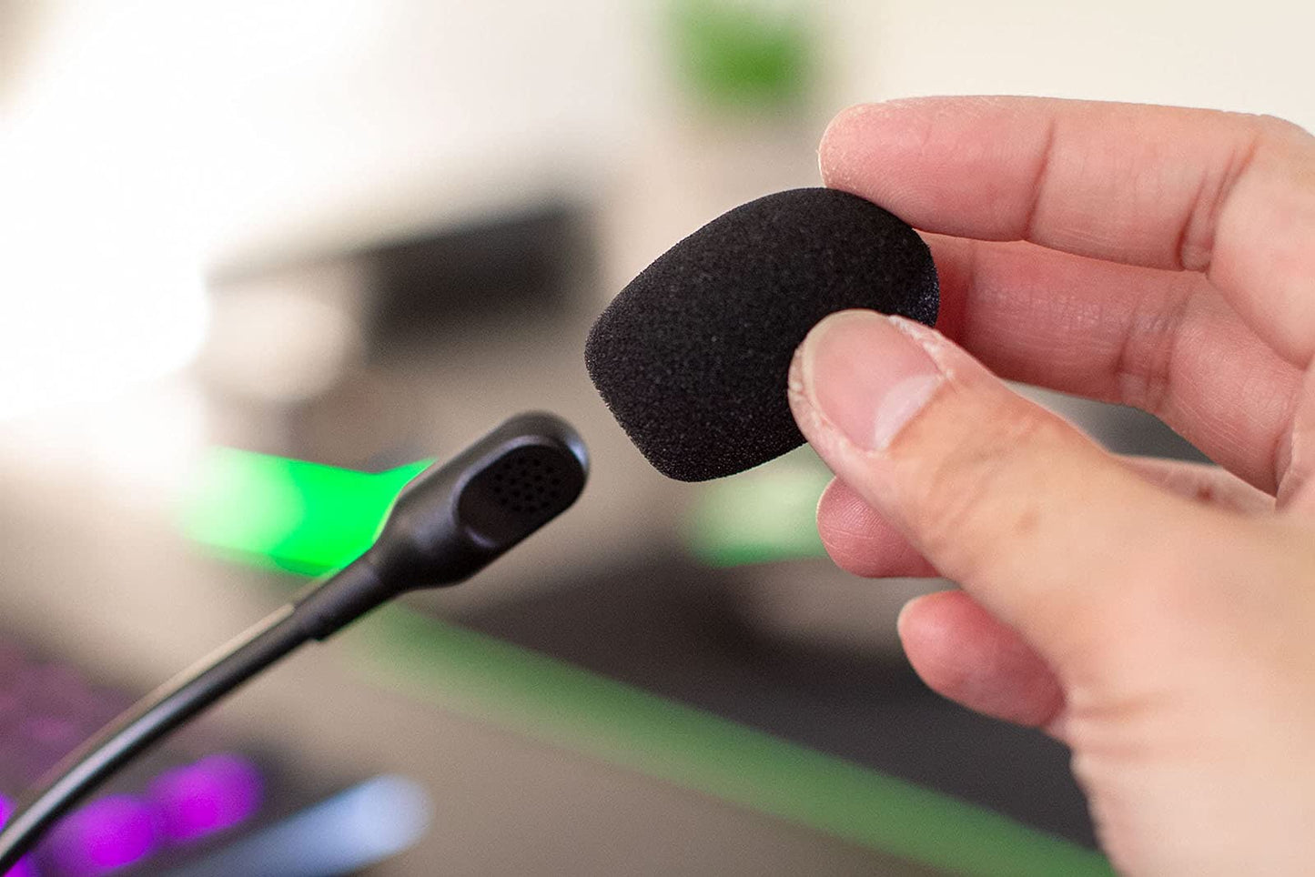 LEFXMOPHY Blackshark Pop Filter Replacement for Razer BlackShark V2 / V2 Pro / V2 X/Kaira Pro Gaming Headset Microphone Windscreen Mic Foam Cover