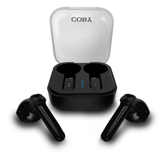 Coby Sweat-Resistant True Wireless Earbuds, Noise-Isolating Bluetooth Earbuds with Secure-Fit in-Ear Tips, Voice-Assistant Support, Built-in Mic…