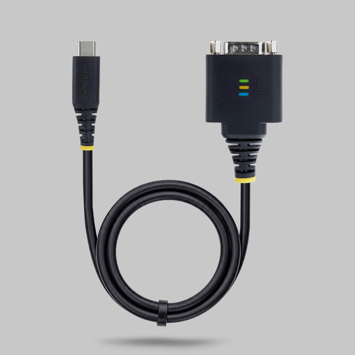 StarTech 1ft (30cm) USB-C to Serial Adapter Cable, COM Retention, FTDI Chip