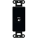 Eaton 3560-4BK-SPL Decorator Mounting Strap Insert with 4-Conductor Telephone Jack, Black