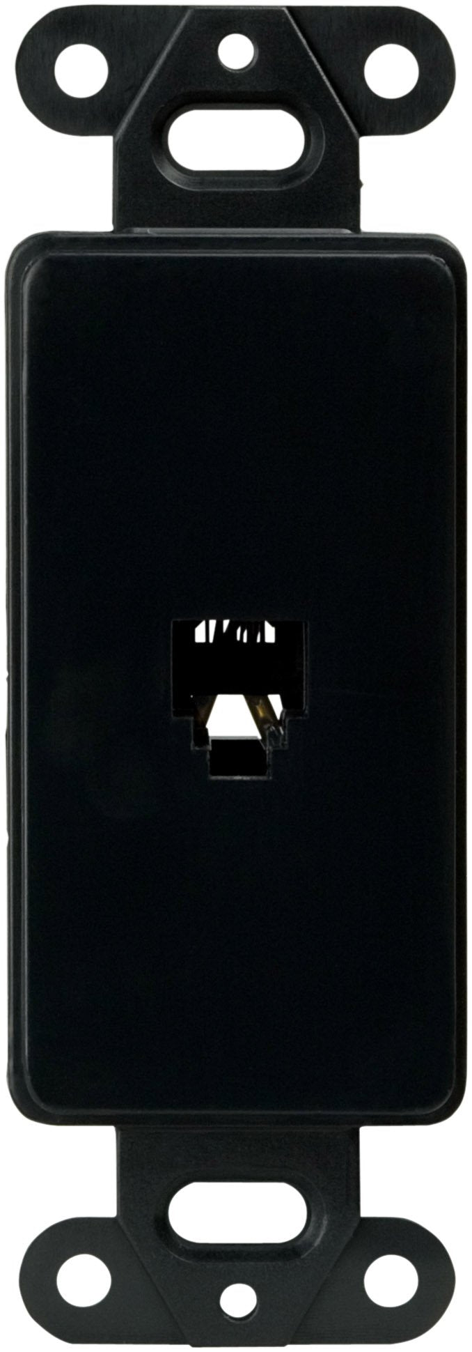 Eaton 3560-4BK-SPL Decorator Mounting Strap Insert with 4-Conductor Telephone Jack, Black