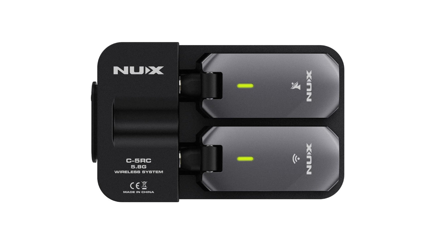 Tonebird NUX C-5RC Wireless Guitar System 5.8GHz Transmitter and Receiver Auto Match, Charging Case Patch Cable, Polish, Tool Bundle