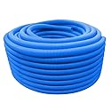 Flexible Polyethylene HDPE Non-Split Corrugated Wire Loom Tubing (Blue, 1" Dia. x 100 ft)