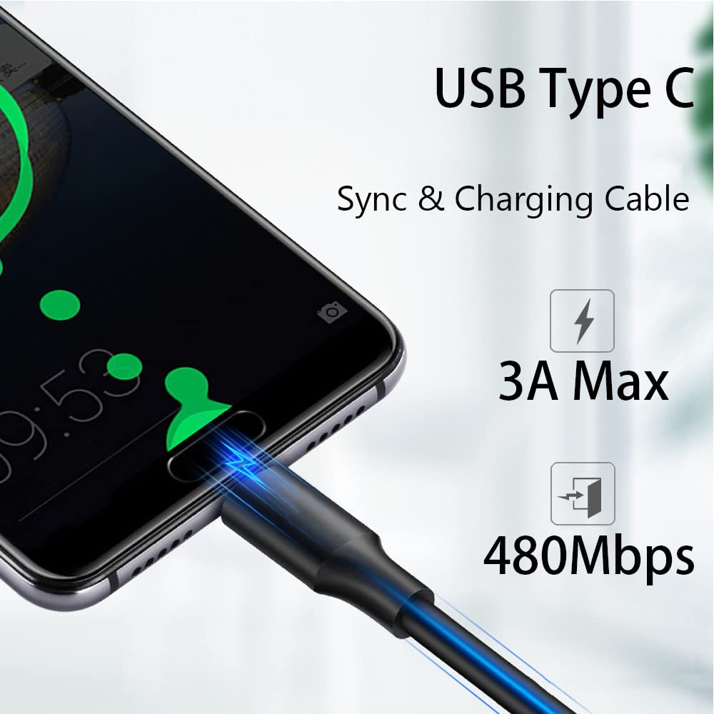 Pocxwa USB-A to USB-C Charging Cable, USB 2.0 Fast Charger Cord 3.3Ft Compatible with Samsung Galaxy S10 S9 S8 A15 A25 A35 A55, LG G8 G7 G6 G5, Moto