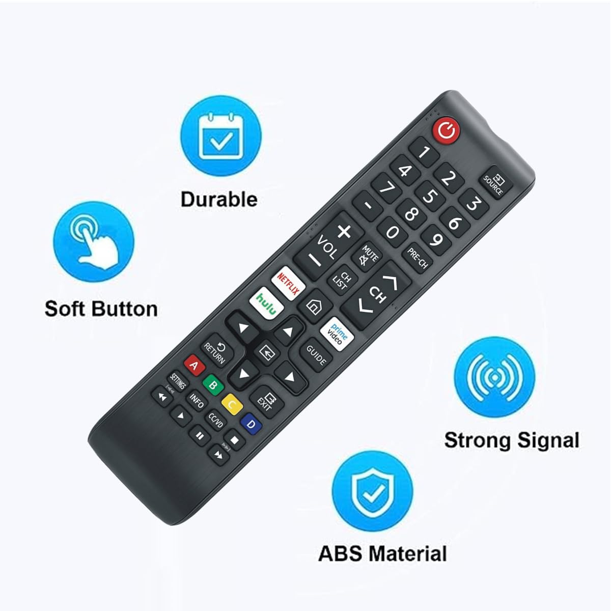BN59-01315A BN59-01315D Replacement Remote Compatible with All Samsung Smart TV, 4K UHD Curve Ultra HDTV LED 6 7 8 Series with Netflix, Prime Video