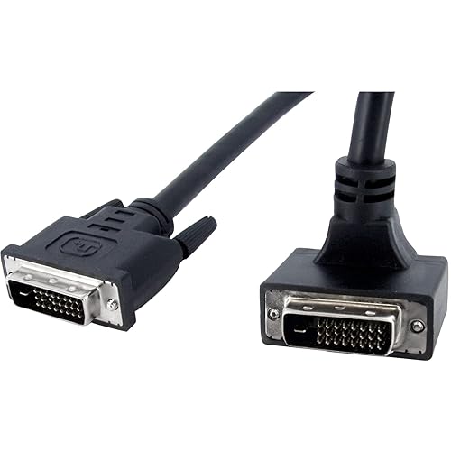 StarTech.com 6 ft 90 Degree Down Angled Dual Link DVI-D Monitor Cable M/M - Male to Male 25 pin DVI-D Video Cable Black 6 Feet - 2560x1600