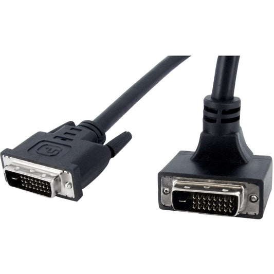 StarTech.com 6 ft 90 Degree Down Angled Dual Link DVI-D Monitor Cable M/M - Male to Male 25 pin DVI-D Video Cable Black 6 Feet - 2560x1600