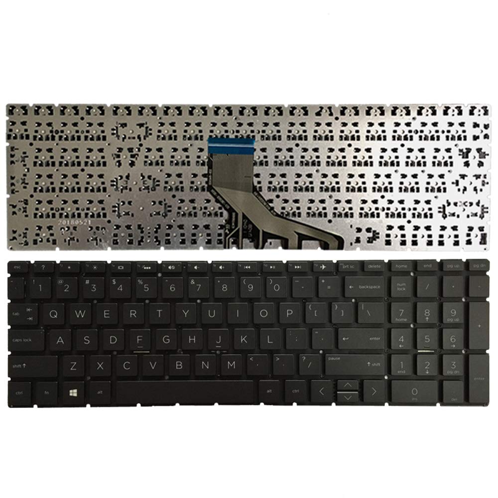 Laptop Replacement Keyboard Fit HP Pavilion 15-DA0076NR 15-DA0077NR 15-DA0078NR 15-DA0086NR 15-DA0087NR 15-DA0088NR US Layout (No Backlight Black)