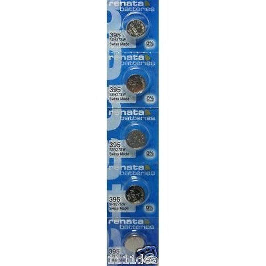 Strip of 5 Genuine Fresh Renata 395 SR927SW Swiss Made Silver 1.55v Batteries