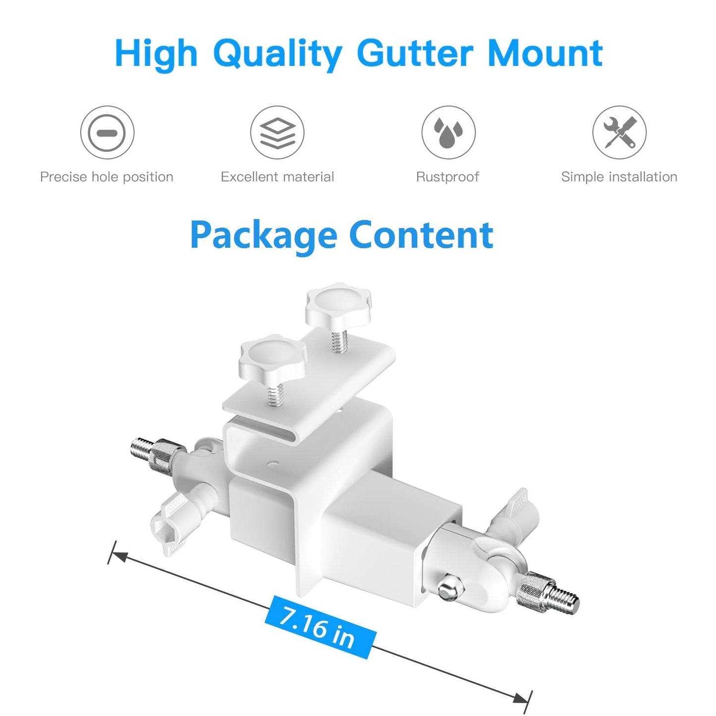 Adjustable 2 in 1 Security Camera and Solar Panel Gutter Mount Compatible with Wyze/Reolink/Arlo Solar Panel for Maximum Sunlight