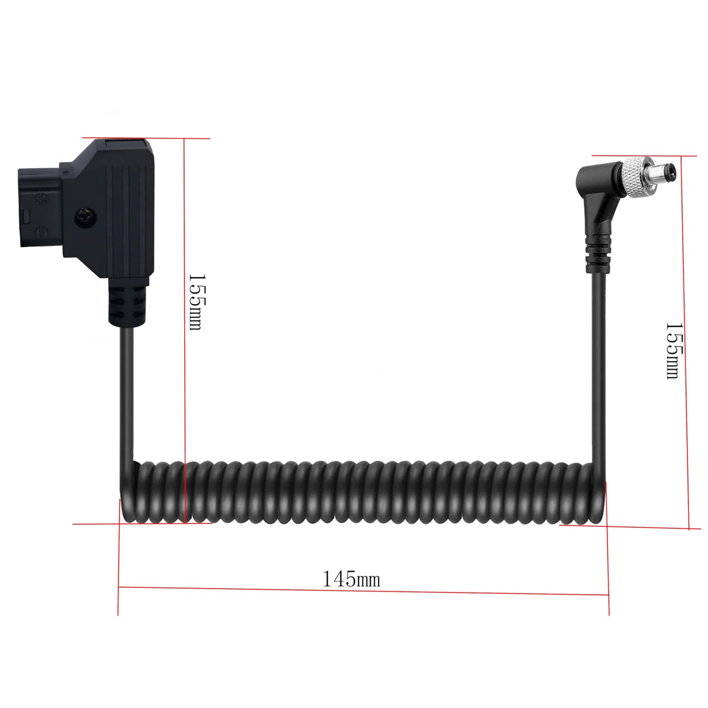 SZYingXian Power Coiled Cable D-tap/P-tap to Locking DC2.5 for SmallHD Monitor DC Power Spring Cable, Atomos Monitor, Touchscreen Hollyland Mars 400s