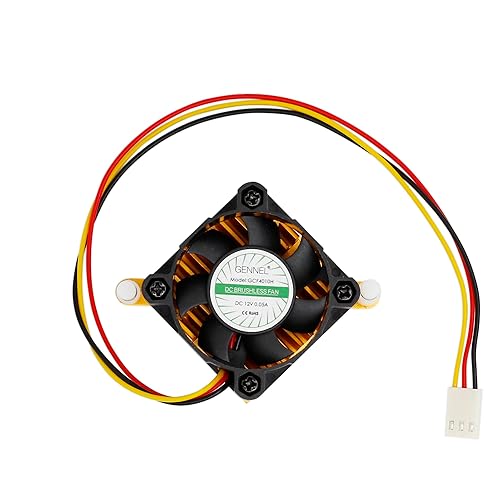 GENNEL Aluminium Heatsink Fin with 40mm 12V Fan, Heat Sink Cooler for PC Northbridge Chipset Cooling
