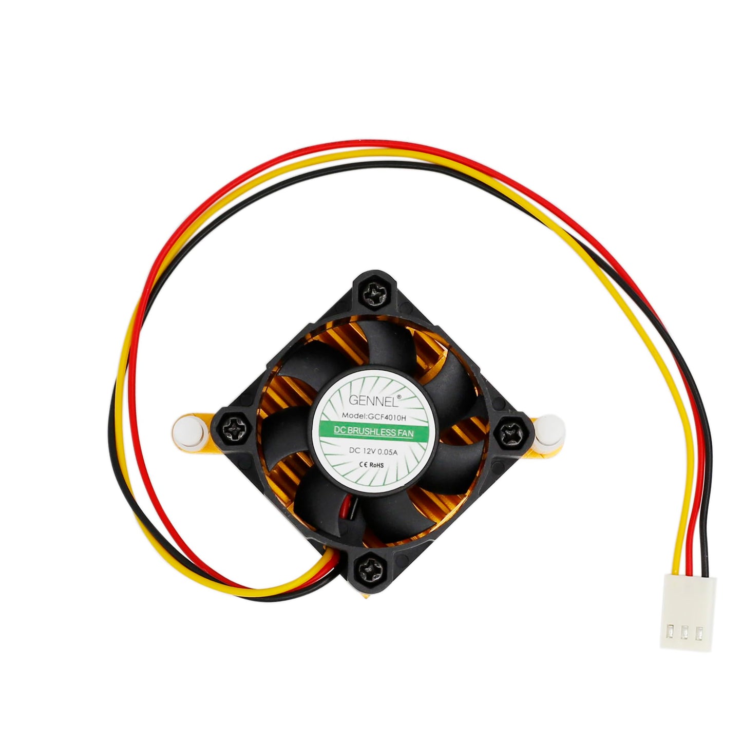 GENNEL Aluminium Heatsink Fin with 40mm 12V Fan, Heat Sink Cooler for PC Northbridge Chipset Cooling
