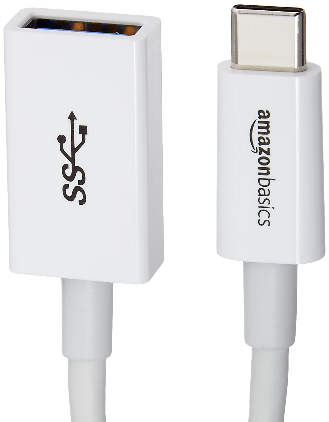 Amazon Basics USB Type-C to USB 3.1 Gen1 Female Adapter - White, 10-Pack