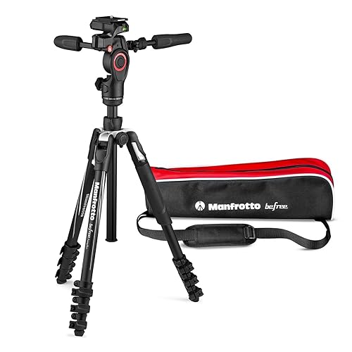 Manfrotto Befree 3-Way Live Advanced Tripod Kit, Tripod and Fluid Head in Aluminum for Cameras and Camcorders up to 6 kg, Ultra-Compact, Photography
