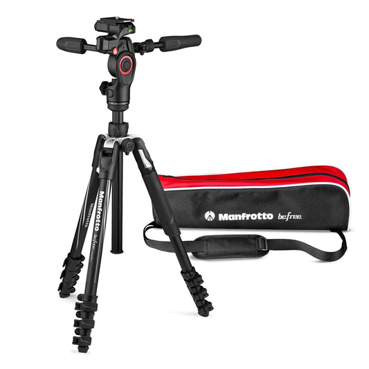 Manfrotto Befree 3-Way Live Advanced Tripod Kit, Tripod and Fluid Head in Aluminum for Cameras and Camcorders up to 6 kg, Ultra-Compact, Photography