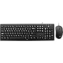 V7 CKU200US Wired Keyboard & Mouse Set PS/2, USB, Black
