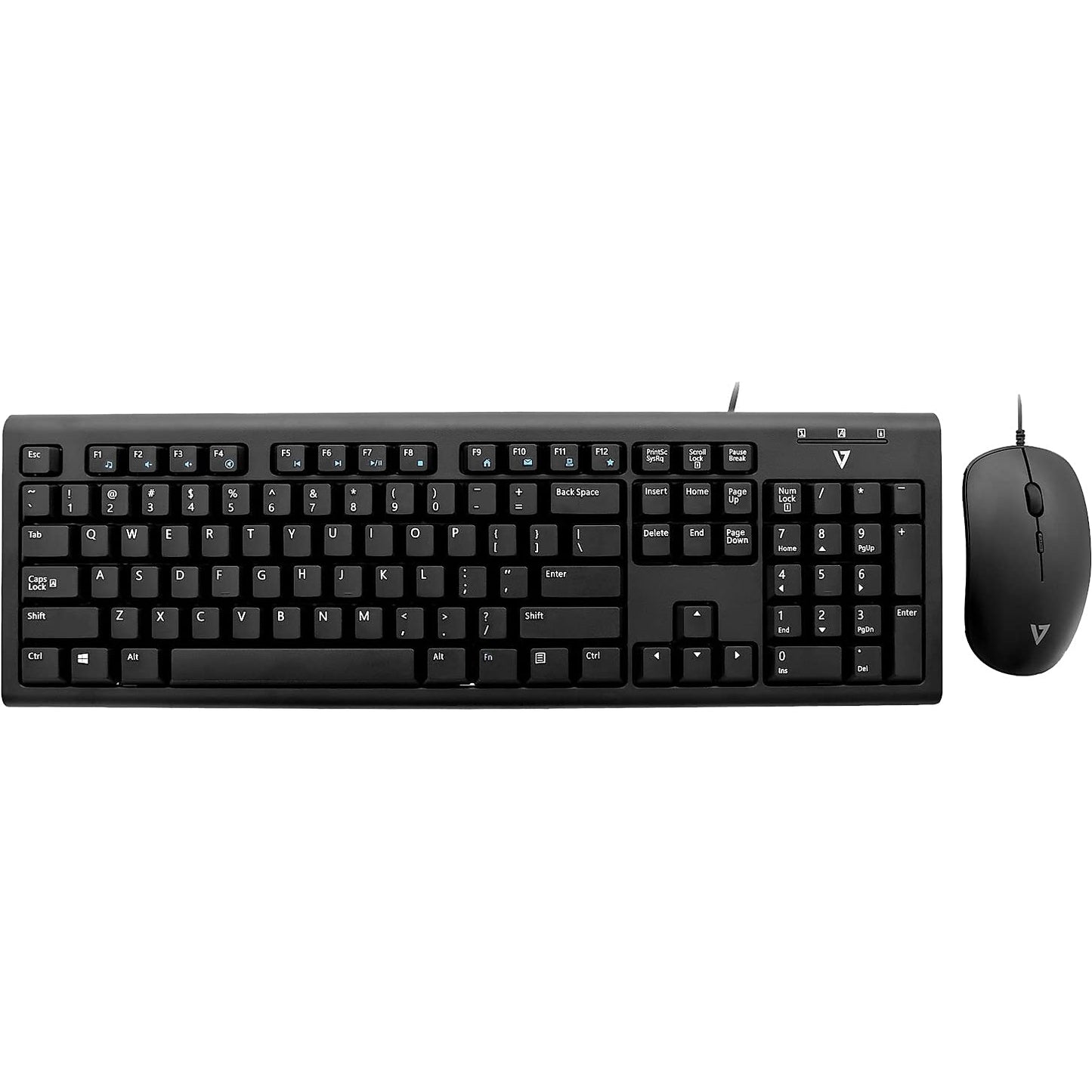 V7 CKU200US Wired Keyboard & Mouse Set PS/2, USB, Black