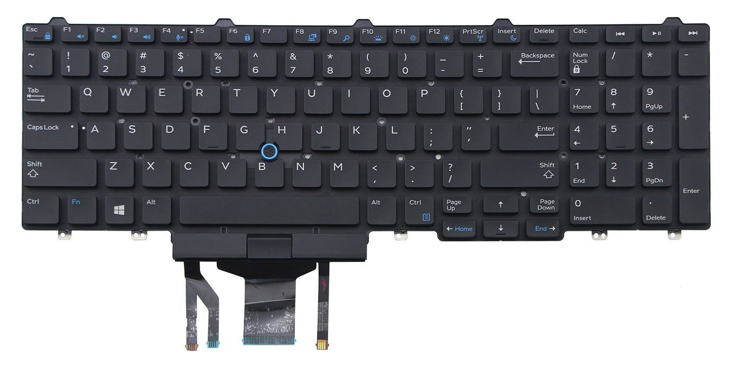 New Laptop Backlit Keyboard (Without Frame) Replacement for Dell Precision 3510 M3510 7510 M7510,US Layout Black Color