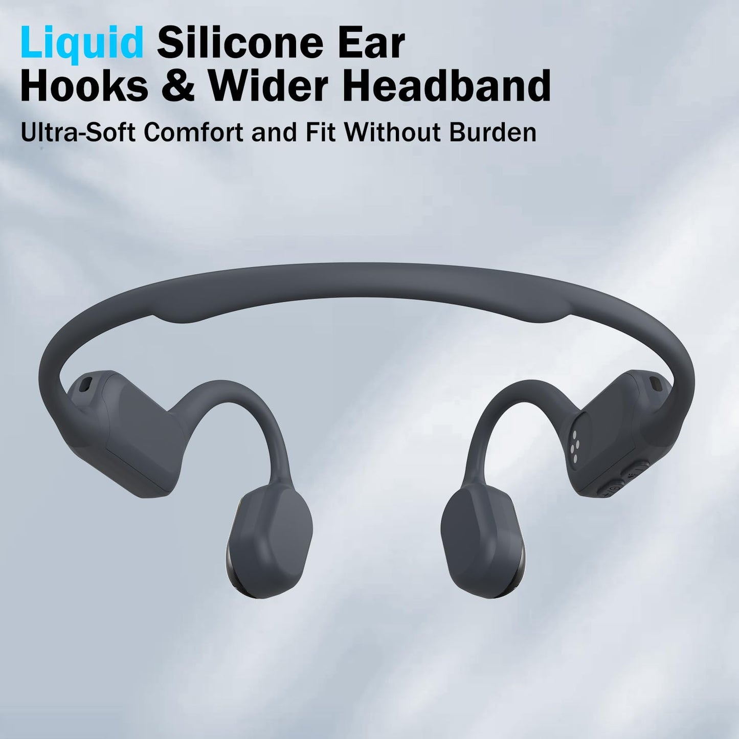 Swimming Bone Conduction Headphones with Night Safety Light, IP68 Waterproof 32G MP3 Memory, Soft Silicone Underwater Headphones,Submersible Sport…
