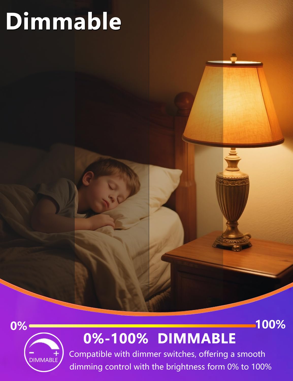 Angyues E12 Small Candelabra Base Amber Sleep Light Bulb Dimmable?1600K Blue Light Blocking, A15 Warm Night Light Bulbs 25W 40W Equivalent, 3W 300LM