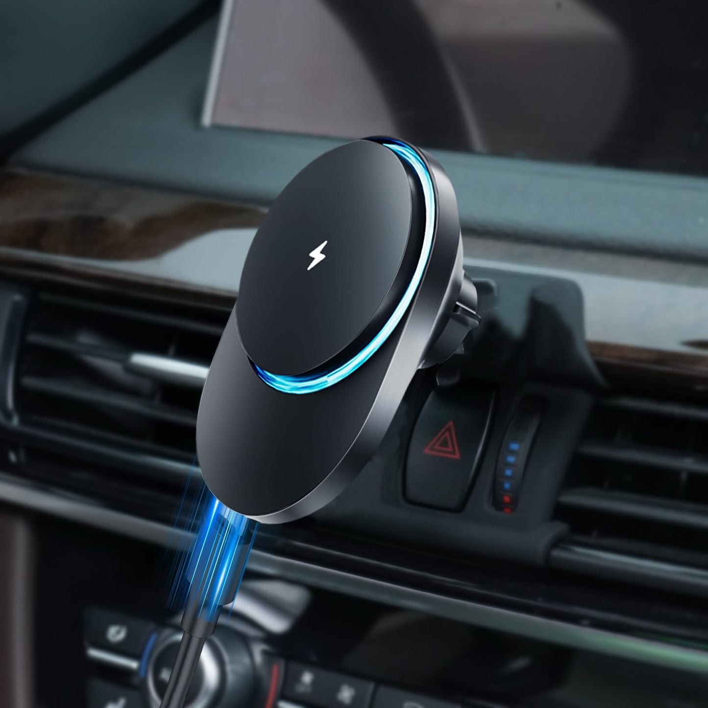 CLEC for BMW X5 2014-2018 X6 2015-2019 Magnetic Wireless Car Charger Phone Holder Mount Custom Fit for BMW X5 2014-2018 X6 2015-2019 15W Fast Charging