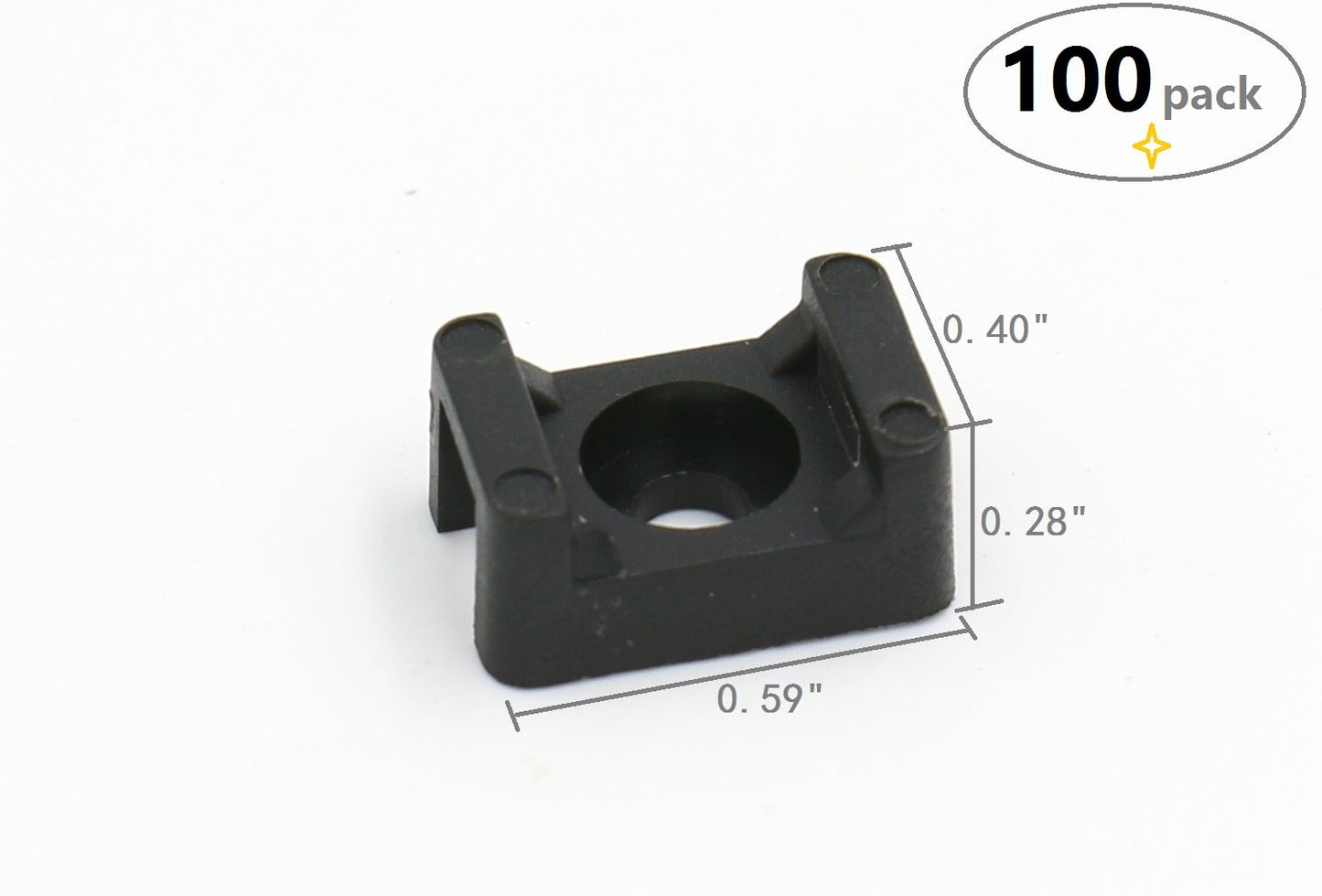 iExcell 100 Pcs Black 4.5mm Cable Tie Base Saddle Type Mount Wire Holder